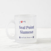 私はシャム私のシールポイントを愛します(メス猫) フロストグラスマグカップ (左)
