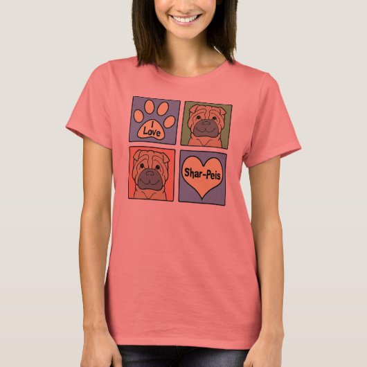 私はシャルピーが大好き Tシャツ (正面)