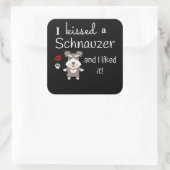 私はシュナウザーにキスし、私はそれを可愛い犬のキスが好き スクエアシール (バッグ)