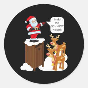 私はシュミットハウスおもしろいクリスマスサンタと言った ラウンドシール