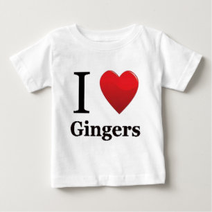 私はショウガのTシャツを愛します ベビーTシャツ