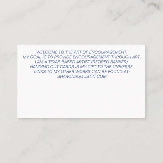 私はシリーズ – 色の女性のために 名刺 (裏面)