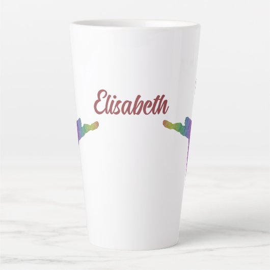 私はシルエットバレリーナのバレエが大好き カフェラテマグ (正面)