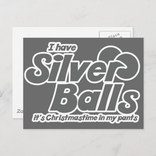 私はシルバーボールを持っている私のズボンのクリスマスタイム シーズンポストカード (正面/裏面)