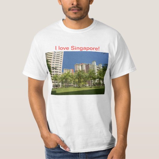 私はシンガポールのTシャツを愛します! Tシャツ (正面)