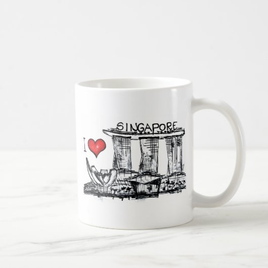 私はシンガポールを愛します コーヒーマグカップ (右)