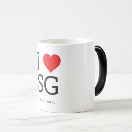 私はシンガポール| IのハートSGのマグを愛します モーフィングマグカップ (正面右)