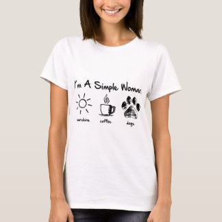 私はシンプルの女性の日光のコーヒー犬のコーヒーです Tシャツ