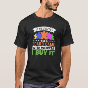 私はシンプルワーカーボードゲームボードゲーマー卓上 Tシャツ