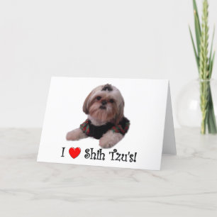 私はシーズー(犬) Tzuを愛します カード