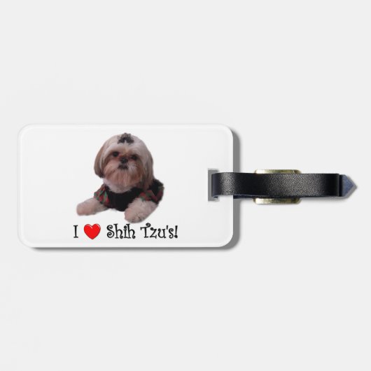 私はシーズー（犬） Tzuを愛します ラゲッジタグ (裏面横)