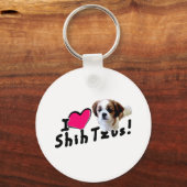 私はシーズー（犬）Tzusが大好き！ キーホルダー (正面)