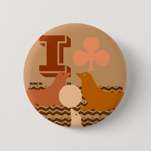 私はシールをクラブする。冗談だよ人々!アザラシが大好き! 缶バッジ (正面)