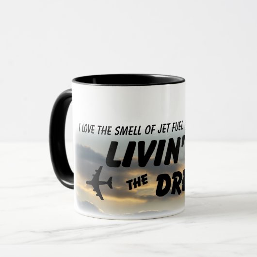 私はジェット燃料のマグの臭いを愛します マグカップ (正面左)