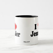 私はジェニファーを愛します ツートーンマグカップ (中央)