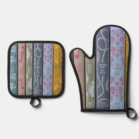 私はジェーン・オースティン読になりたい 鍋つかみ&鍋敷きセット (正面)