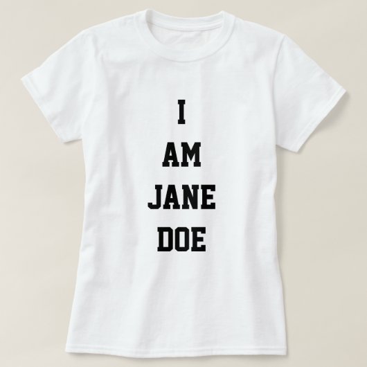 私はジェーン・ドウ Tシャツ (デザイン正面)