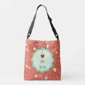 私はジェーンAustenのオレンジパターンを愛します クロスボディバッグ (裏面)