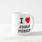 私はジグソーパズルを愛します コーヒーマグカップ (正面右)