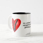 私はジッパークラブの真正なメンバーです ツートーンマグカップ (正面左)