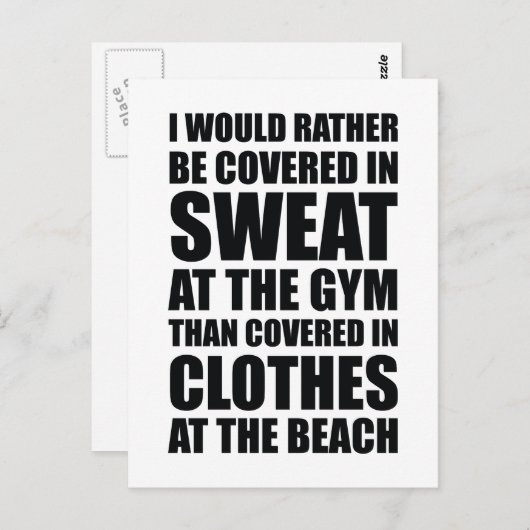 私はジムで汗をかいたほうがいい ポストカード (正面/裏面)