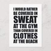 私はジムで汗をかいたほうがいい ポストカード (正面)