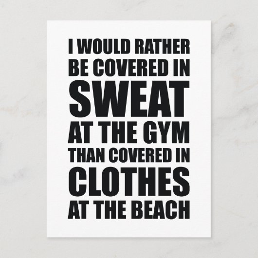 私はジムで汗をかいたほうがいい ポストカード (正面)