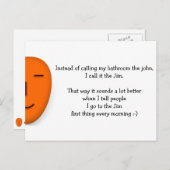 私はジムに行く – スマイルを送おもしろいる ポストカード (正面/裏面)