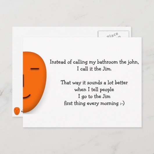 私はジムに行く – スマイルを送おもしろいる ポストカード (正面/裏面)