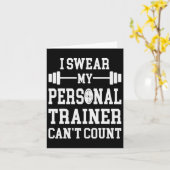 私はジムを数えられないパーソナルトレーナーを誓おもしろいう カード (黄色い花)