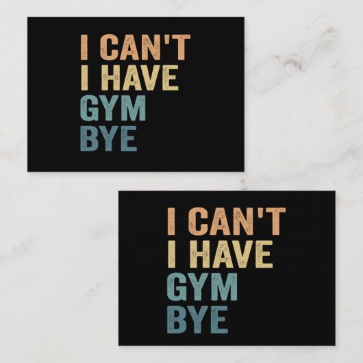 私はジムバイフィットネススポーツギフトおもしろいを持つことができない ノートカード (正面/裏面)