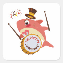 私はジャウソームかわいらしプンスクエアステッカーだ スクエアシール