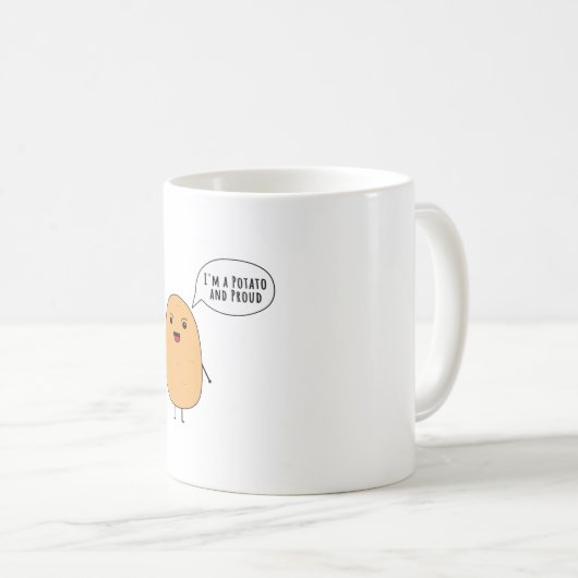 私はジャガイモ誇りを持ったで コーヒーマグカップ (正面右)