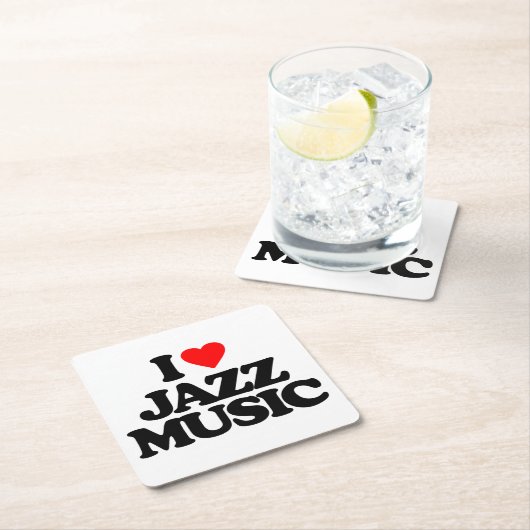 私はジャズ音楽を愛します スクエアペーパーコースター (インサイチュ)