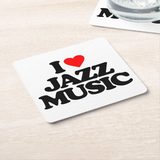 私はジャズ音楽を愛します スクエアペーパーコースター (アングル)