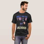 私はジャッカスドンキーハロウィンおもしろいの私を試さない Tシャツ (正面フル)