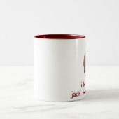 私はジャッキのラッセル私のテリアを愛します ツートーンマグカップ (中央)