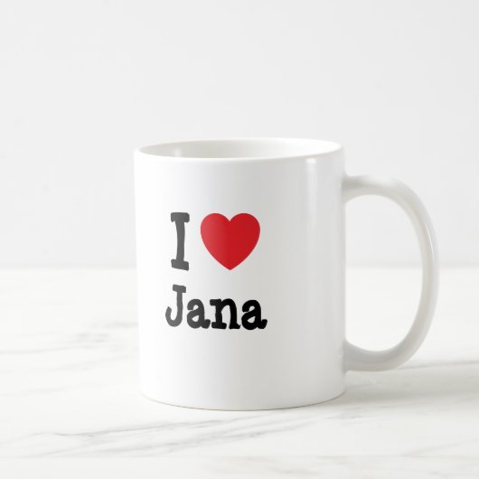 私はジャナのハートTシャツが大好きです コーヒーマグカップ (右)