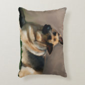 私はジャーマン・シェパードの装飾用クッションを崇拝します アクセントクッション (正面(垂直))