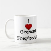私はジャーマン・シェパードを愛します コーヒーマグカップ (左)