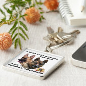 私はジャーマン・シェパード住み、死にますKeychain キーホルダー (側面)
