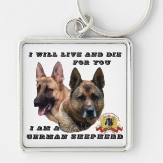 私はジャーマン・シェパード住み、死にますKeychain キーホルダー