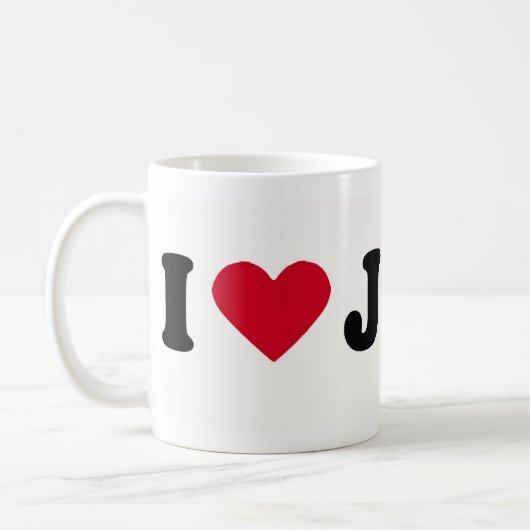 私はジュリーを愛します コーヒーマグカップ (左)