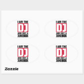 私はジュークボックスではなくDJである 楕円形シール (シート)