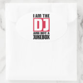 私はジュークボックスではなくDJである 楕円形シール (バッグ)