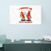 私はジューシーな妻に大人のユーモアを吹きおもしろいかける 横断幕 (トレードショー)