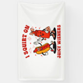 私はジューシーな妻に大人のユーモアを吹きおもしろいかける 横断幕 (縦)