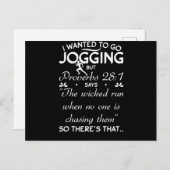 私はジョギングに行きたかったが、聖書の詩を諺に ポストカード (正面/裏面)