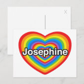 私はジョセフィーヌが大好きだ。私はあなたを愛しているジョセフィーヌ。ハート ポストカード (正面/裏面)