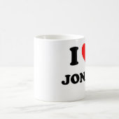 私はジョナスを愛します コーヒーマグカップ (中央)